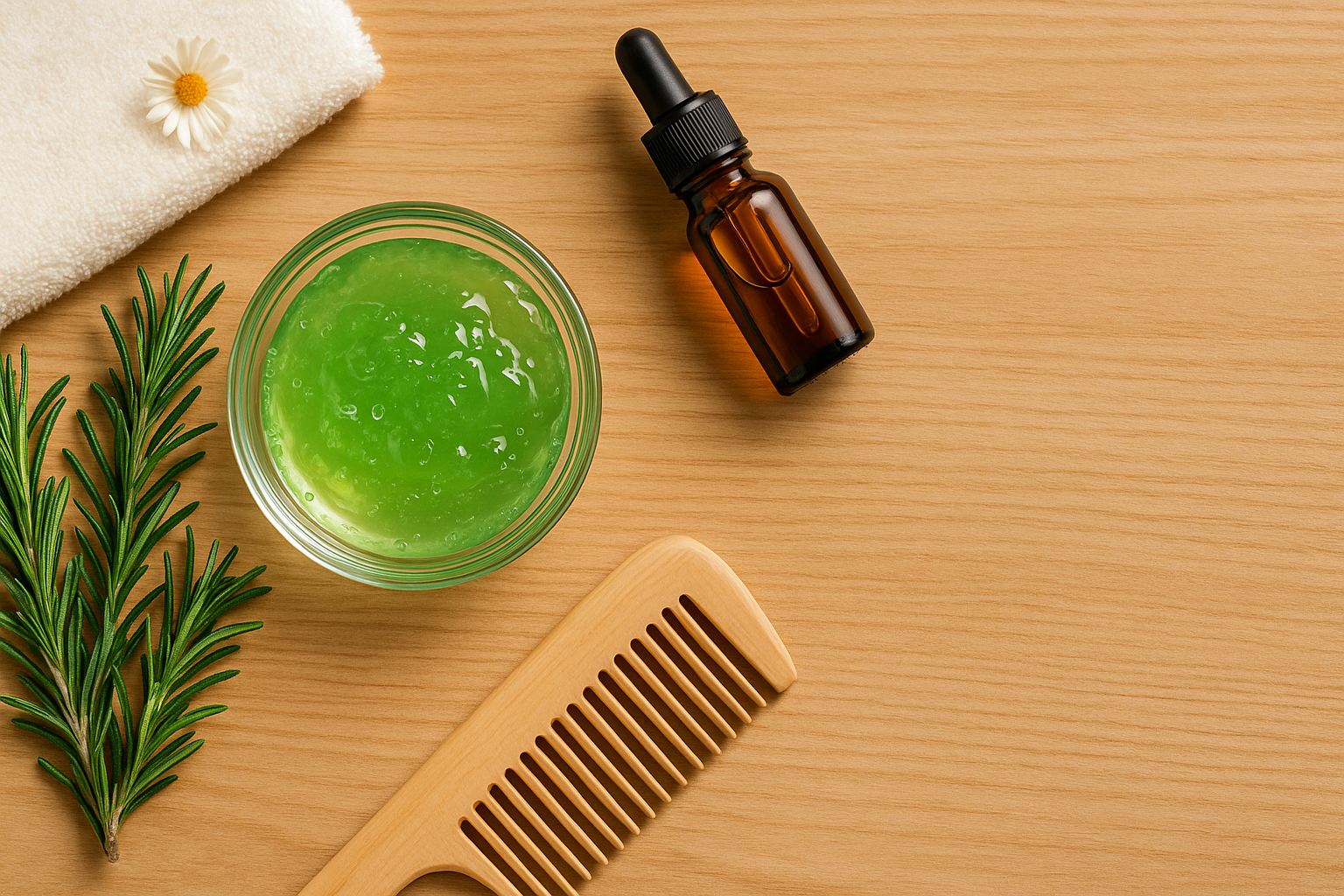 ماسك إكليل الجبل والألوفيرا لتكثيف الشعر ومنع التساقط | وصفة طبيعية فعّالة