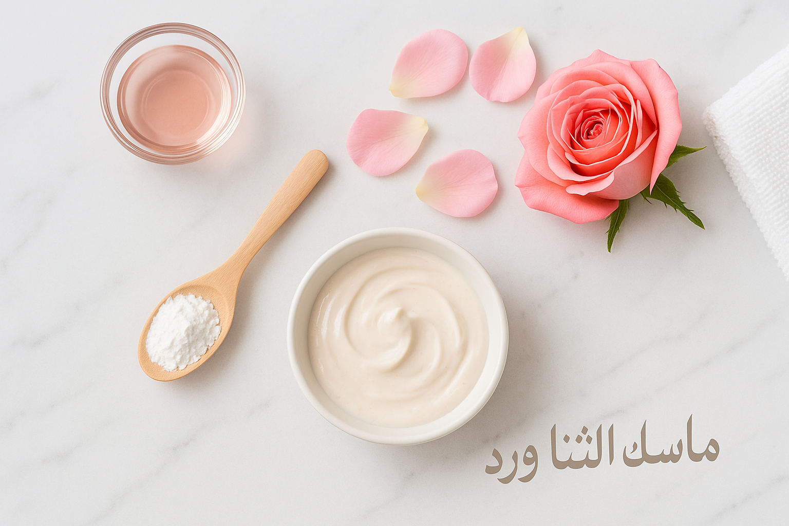 كم مرة استخدم ماسك النشا وماء الورد